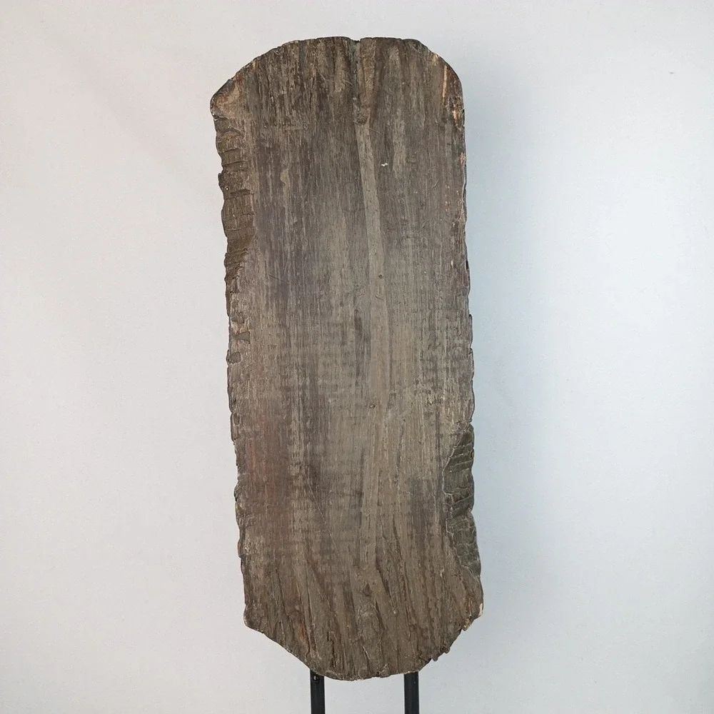 Pottery Barn Tribal Art Carved Wood Block Table Art 15.25